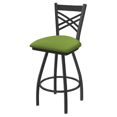 Holland Bar Stool Co 25" Swivel Counter Stool, Pewter Finish, Canter Green Seat X820